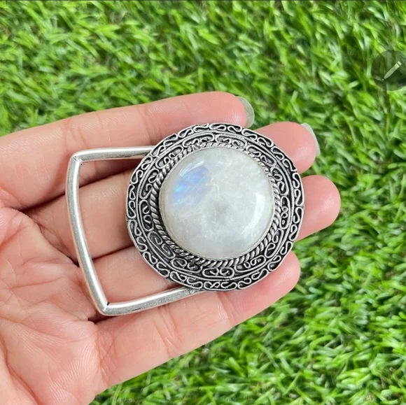 Handmade | Accessories | Moonstone Gemstone Belt Buckle 925  display picture 1